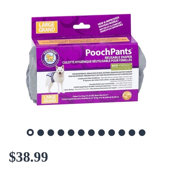 Nwt PoochPants 🐶 premium Doggie diaper for large breed dogs - Picture 8 of 8
